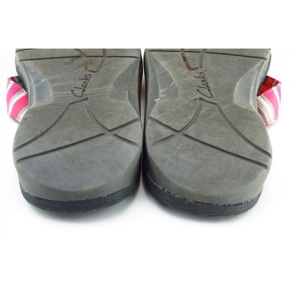 Clarks Sz 5 M Pink Flip Flop Fabric Women Sandals 65646 - Picture 7 of 8